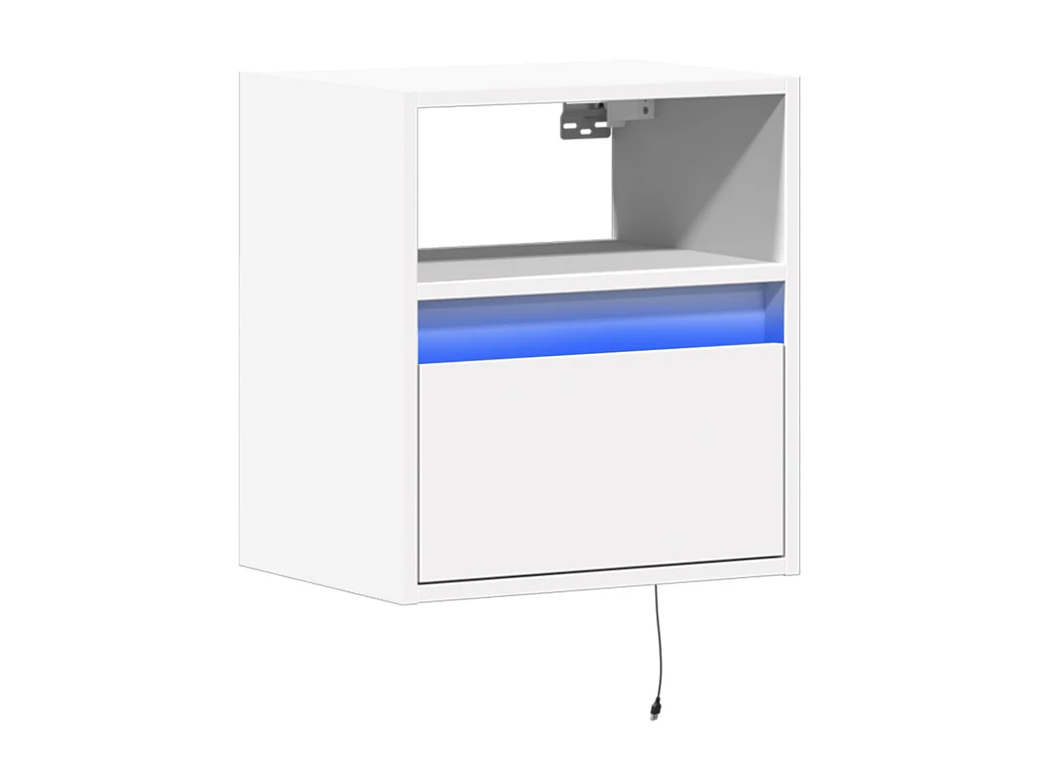 Berkfield TV Wall Cabinet with LED Lights White 41x31x45 cm