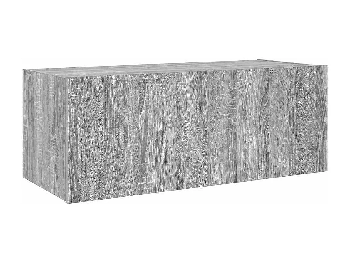 Berkfield TV Wall Cabinet with LED Lights Grey Sonoma 80x35x31 cm