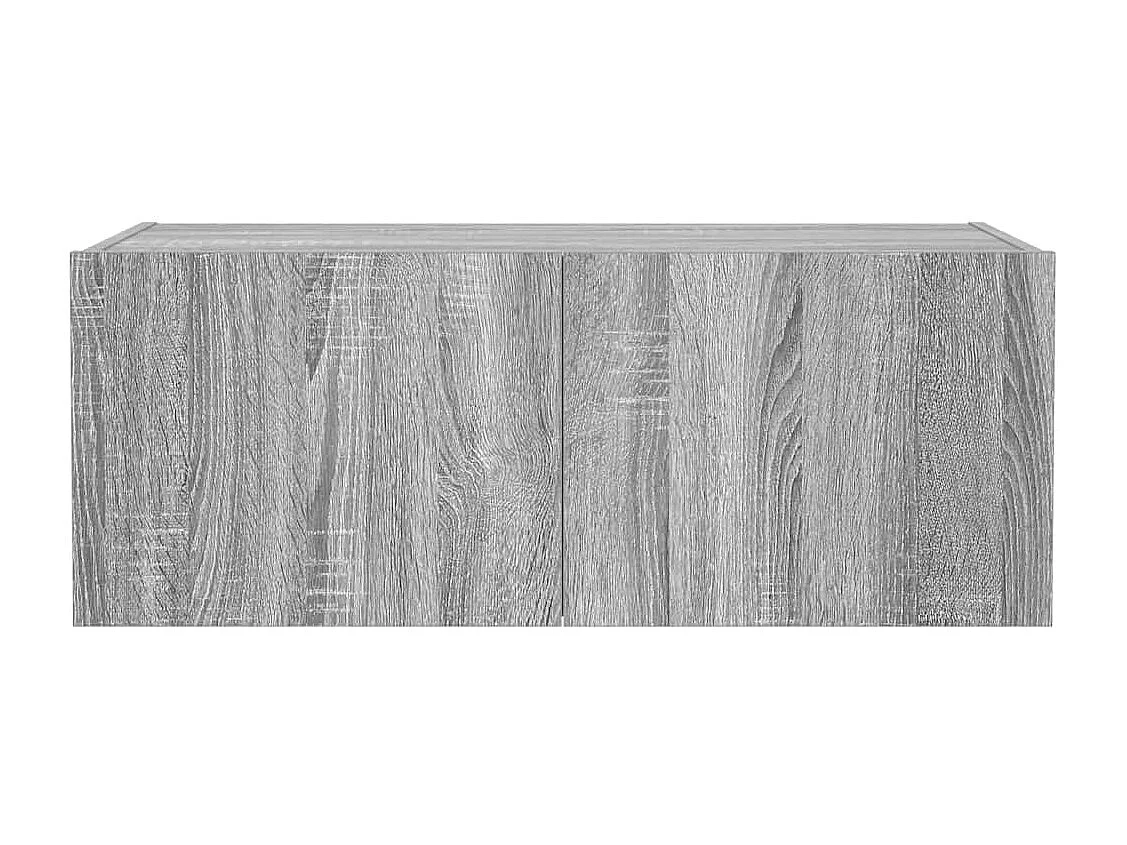 Berkfield TV Wall Cabinet with LED Lights Grey Sonoma 80x35x31 cm