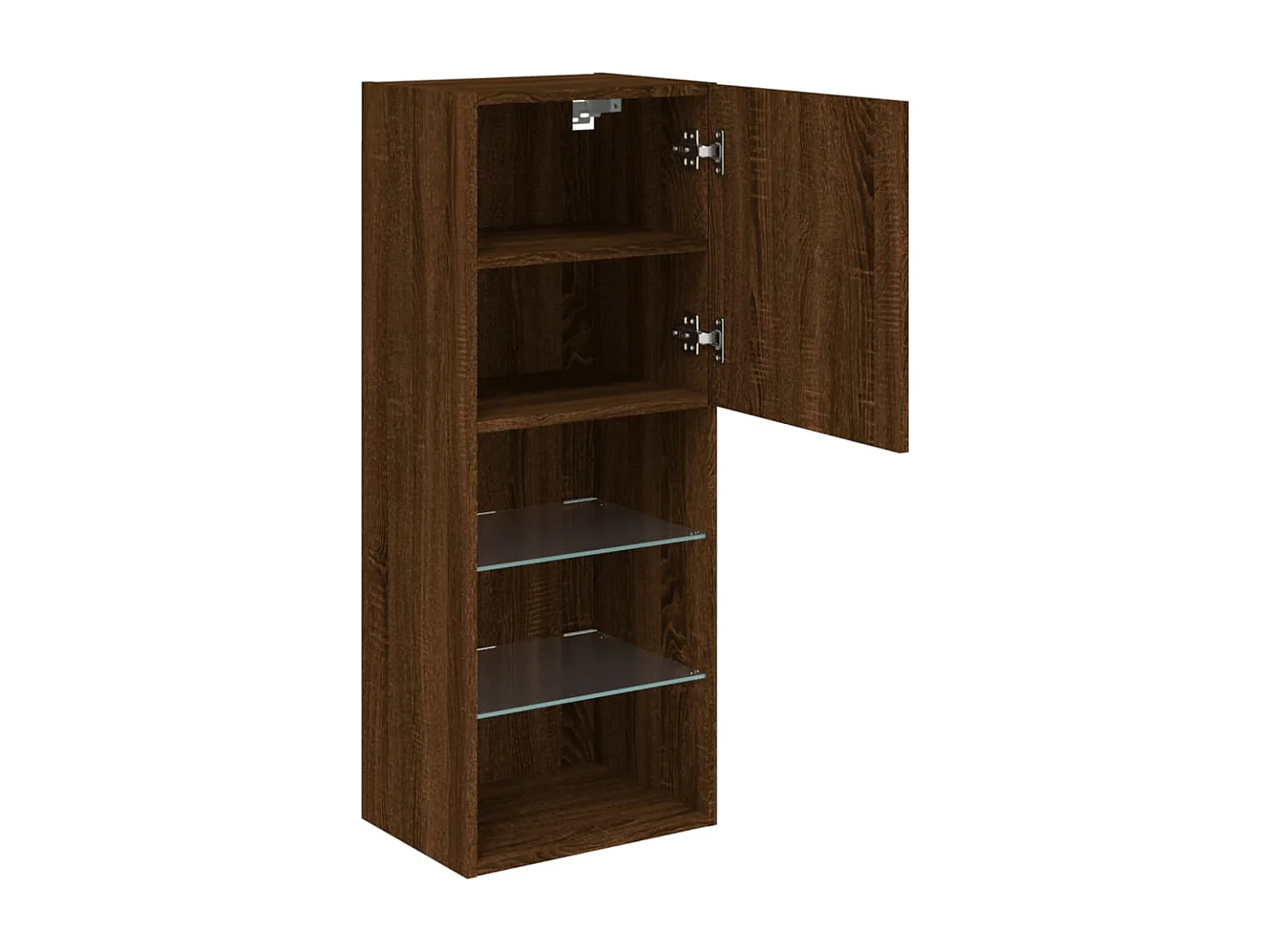 Berkfield TV Cabinet with LED Lights Brown Oak 40.5x30x102 cm