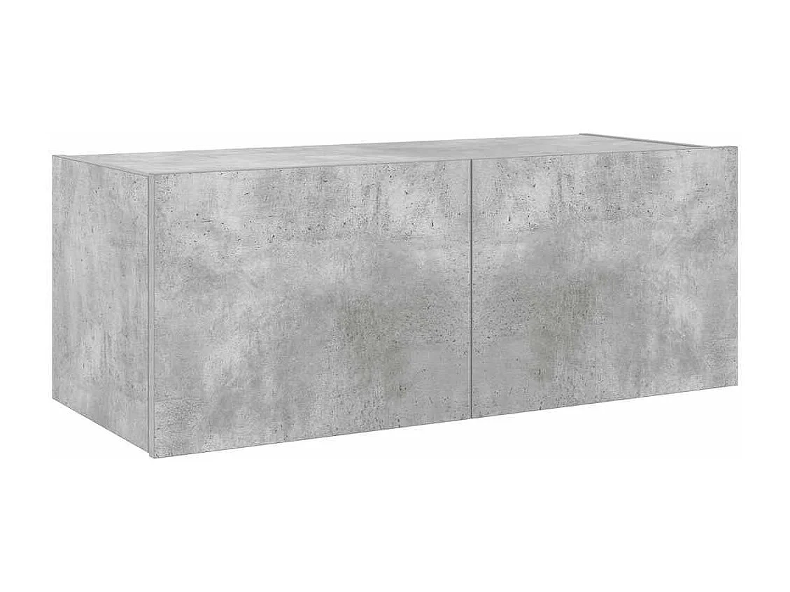 Berkfield TV Wall Cabinet with LED Lights Concrete Grey 80x35x31 cm
