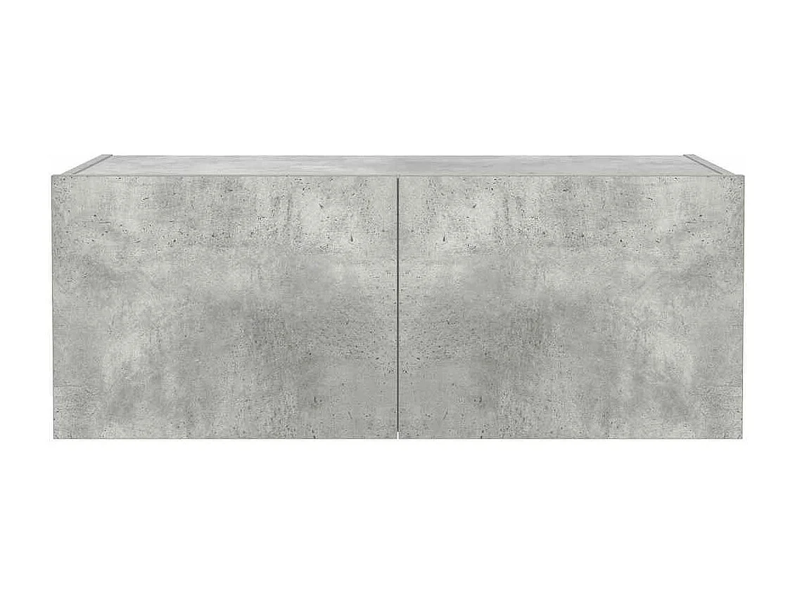 Berkfield TV Wall Cabinet with LED Lights Concrete Grey 80x35x31 cm