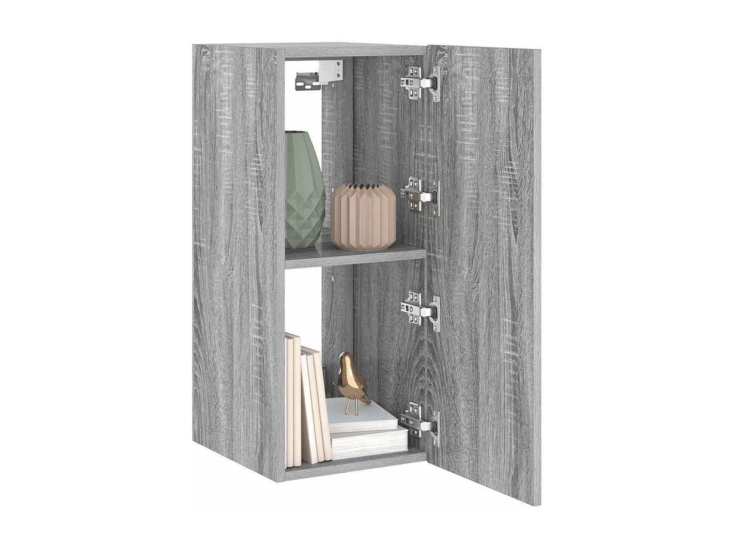 Berkfield TV Wall Cabinet with LED Lights Grey Sonoma 30.5x35x70 cm