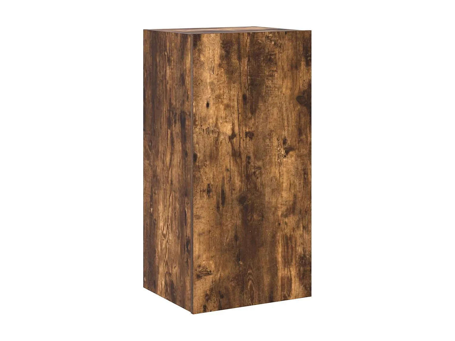 Berkfield TV Wall Cabinet with LED Lights Smoked Oak 40.5x35x80 cm