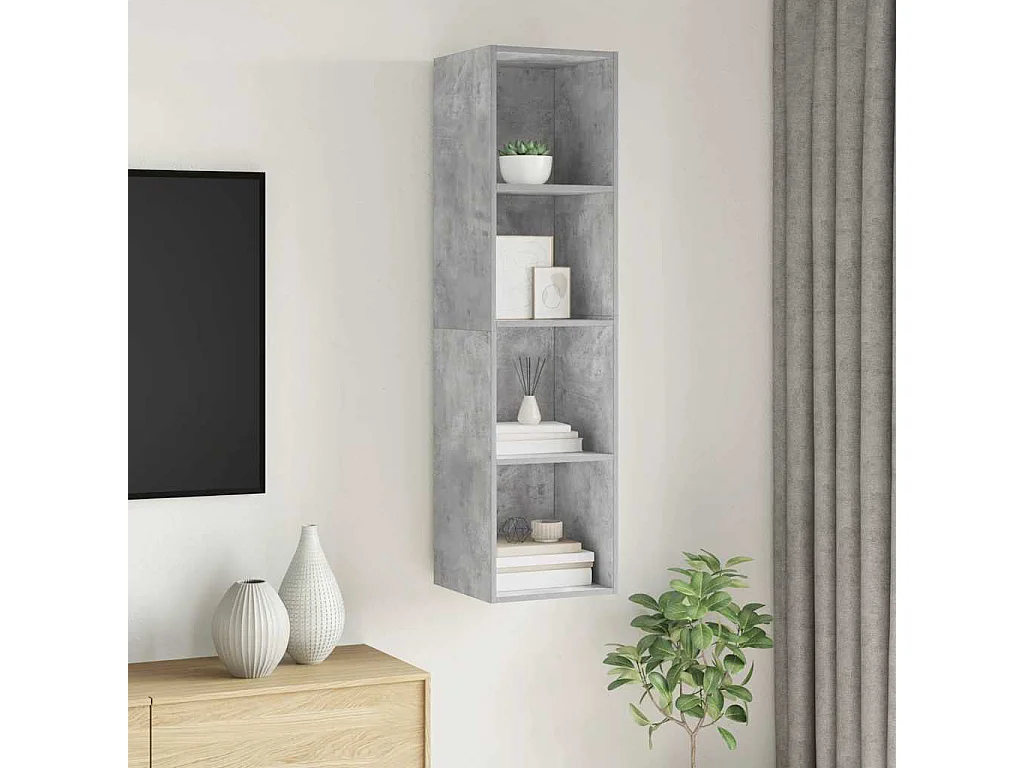 Berkfield Wall-mounted TV Cabinet Concrete Grey 37x37x142.5 cm Engineered Wood