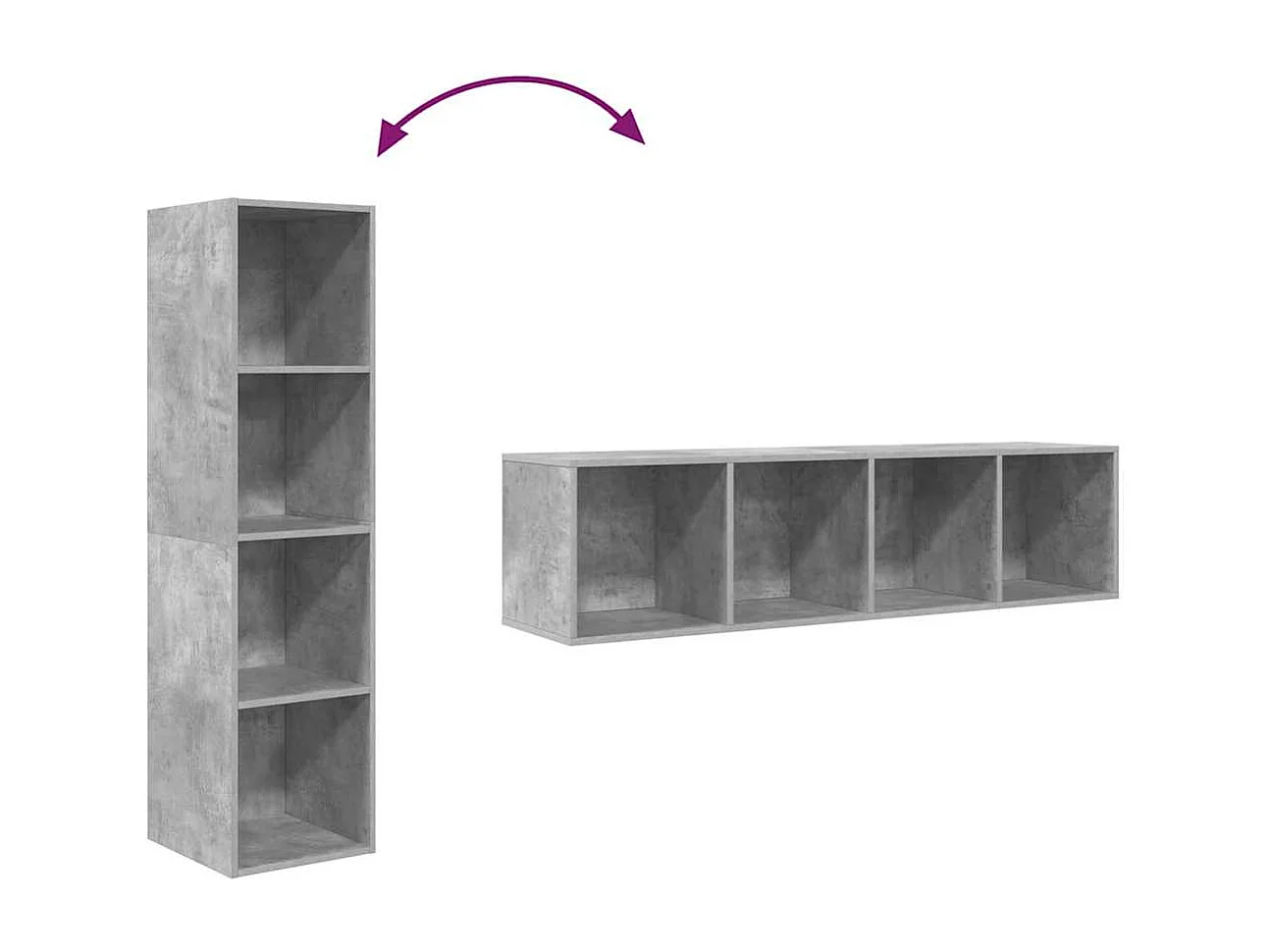 Berkfield Wall-mounted TV Cabinet Concrete Grey 37x37x142.5 cm Engineered Wood
