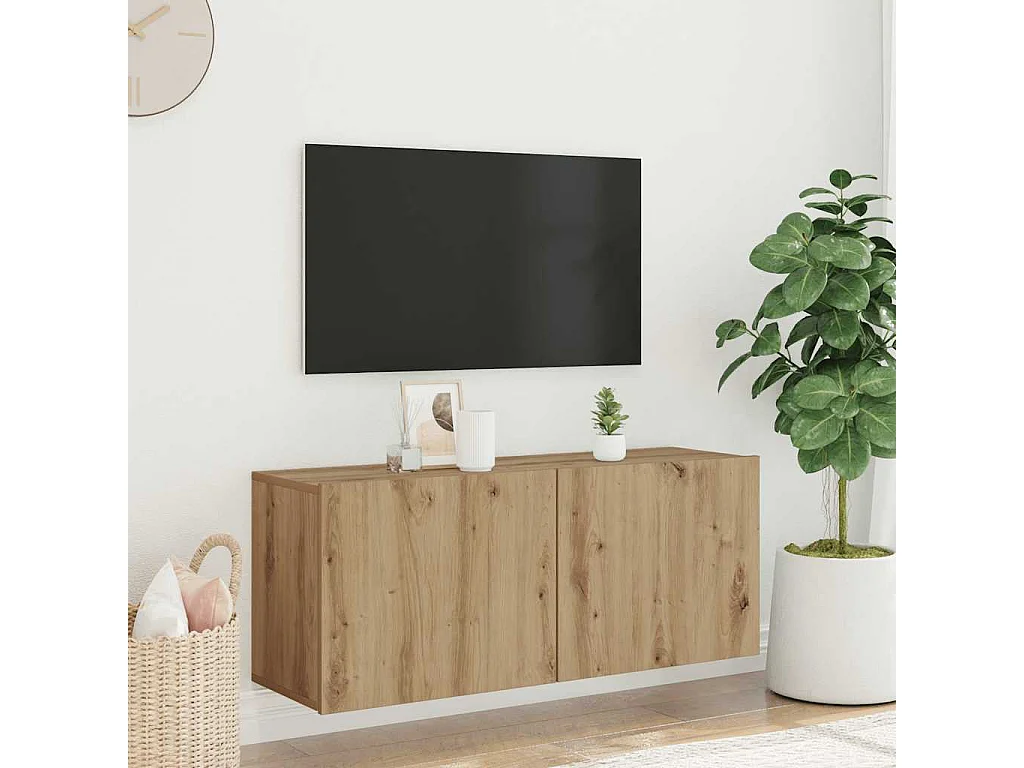 Berkfield TV Cabinet Wall-mounted Artisan Oak 100x30x41 cm