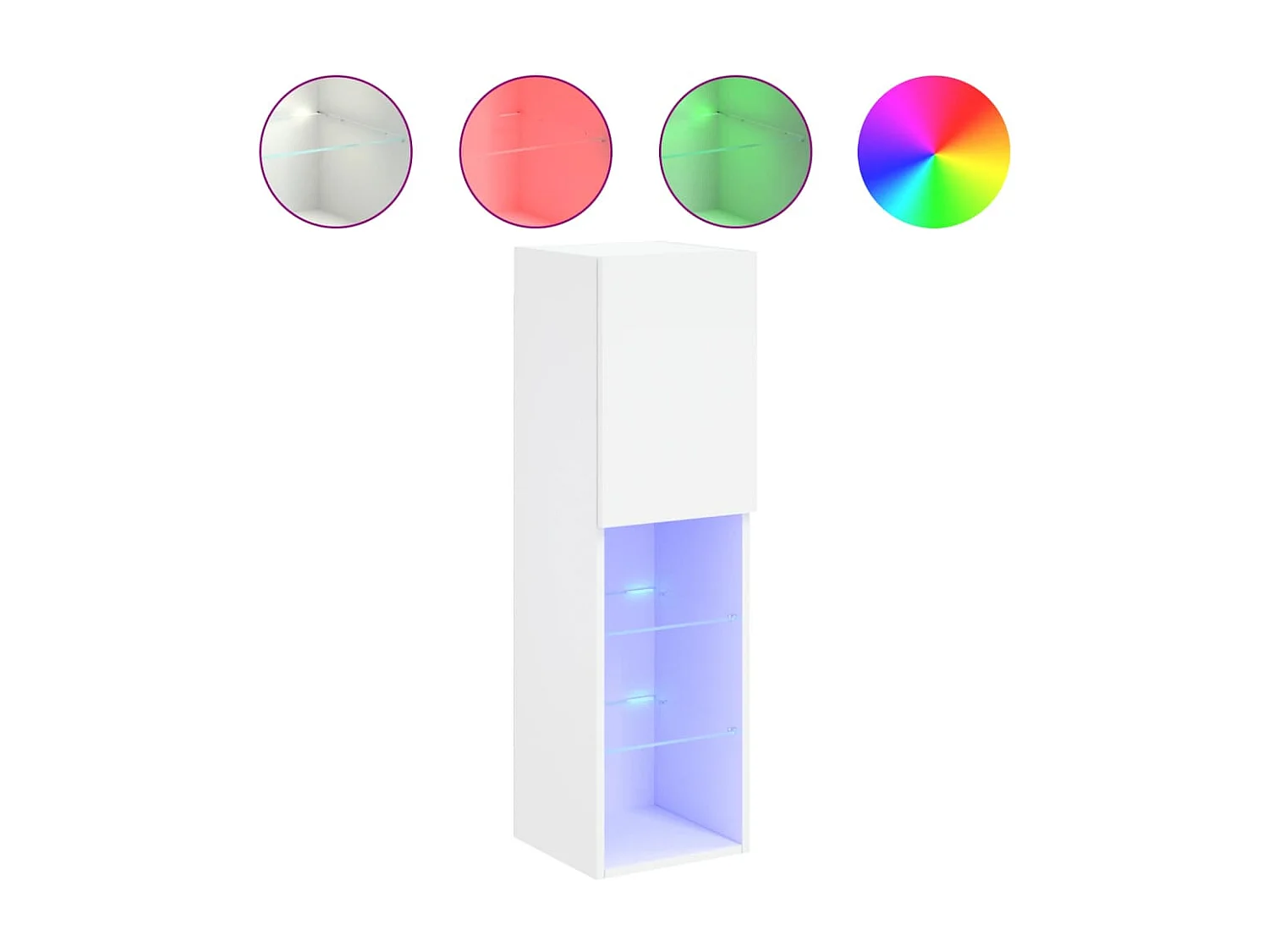 Berkfield TV Cabinet with LED Lights White 30.5x30x102 cm