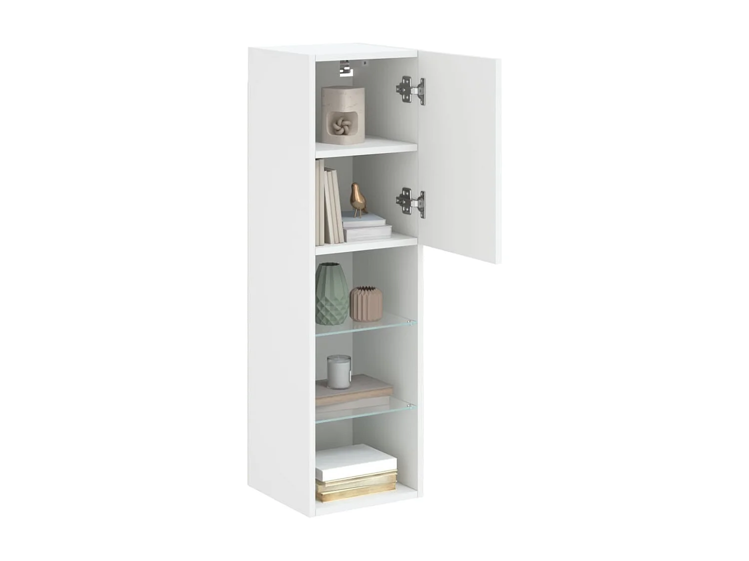 Berkfield TV Cabinet with LED Lights White 30.5x30x102 cm