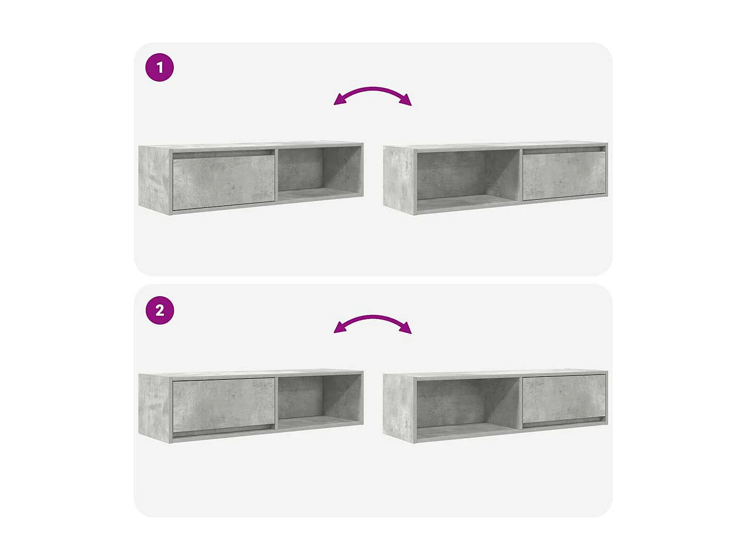 Berkfield TV Cabinet Concrete Grey 100x31x25.5 cm Engineered Wood