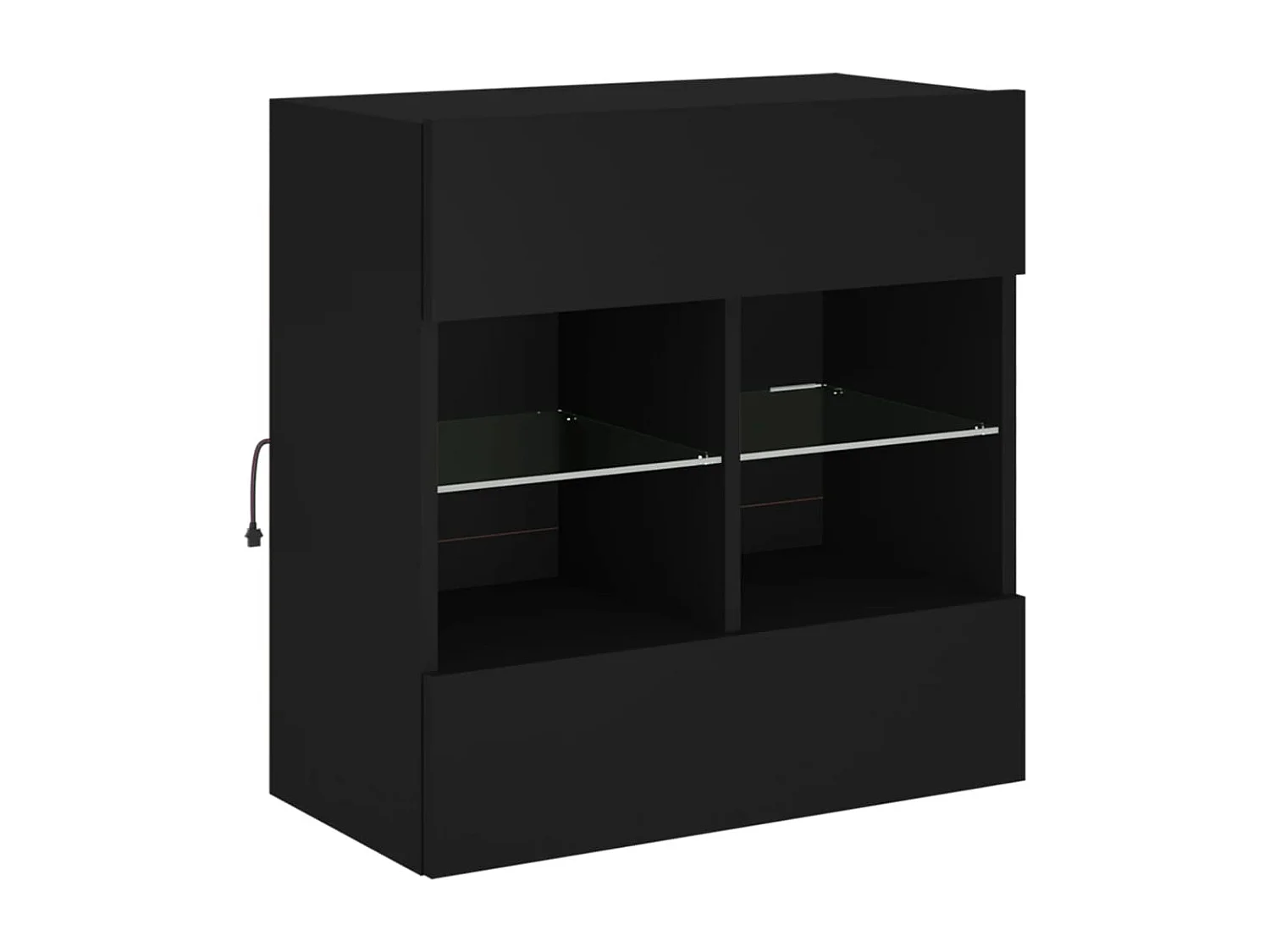 Berkfield TV Wall Cabinet with LED Lights Black 58.5x30x60.5 cm