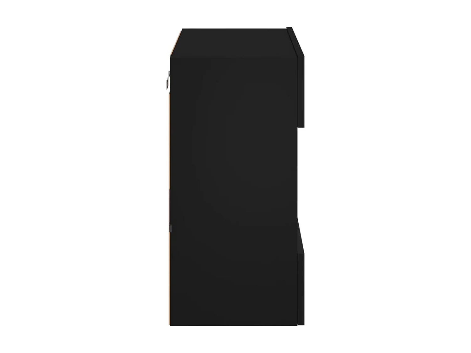 Berkfield TV Wall Cabinet with LED Lights Black 58.5x30x60.5 cm
