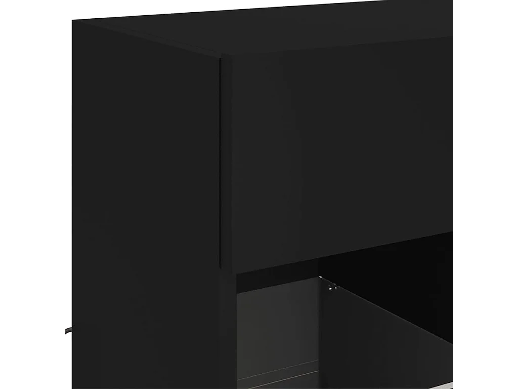 Berkfield TV Wall Cabinet with LED Lights Black 58.5x30x60.5 cm