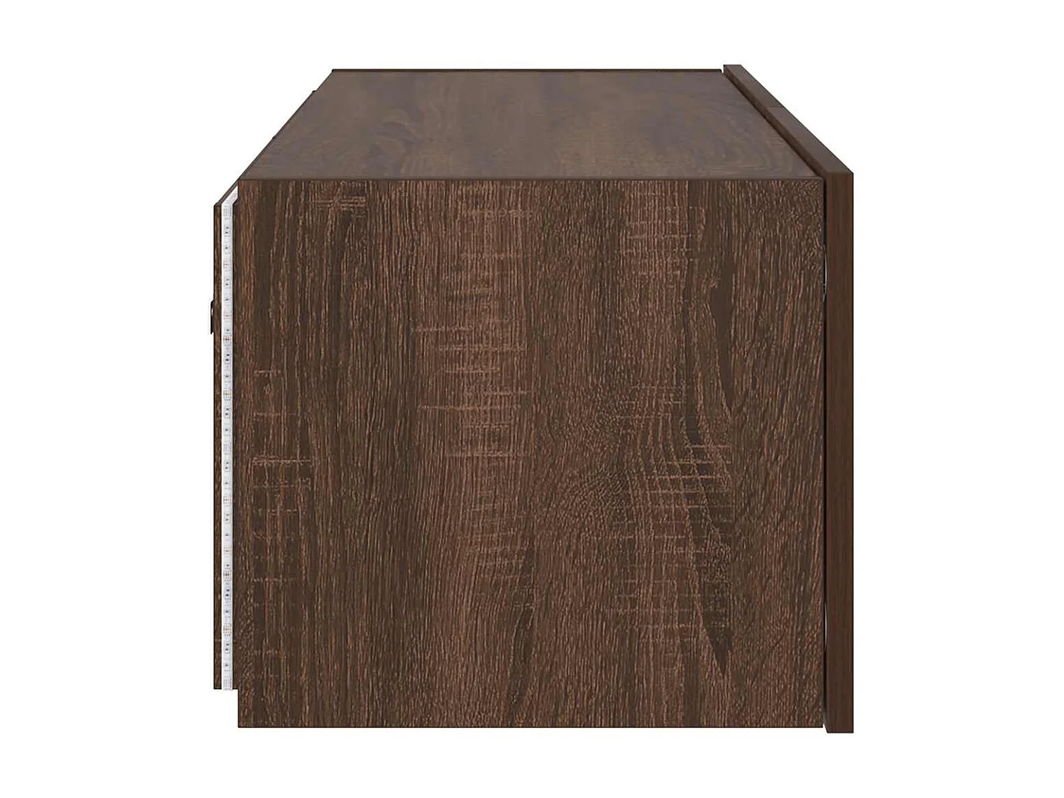 Berkfield TV Wall Cabinet with LED Lights Brown Oak 80x35x31 cm