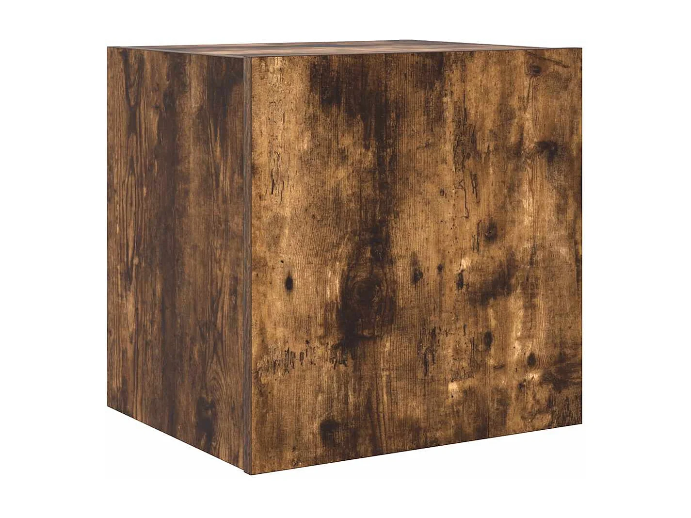 Berkfield TV Wall Cabinet with LED Lights Smoked Oak 40.5x35x40 cm