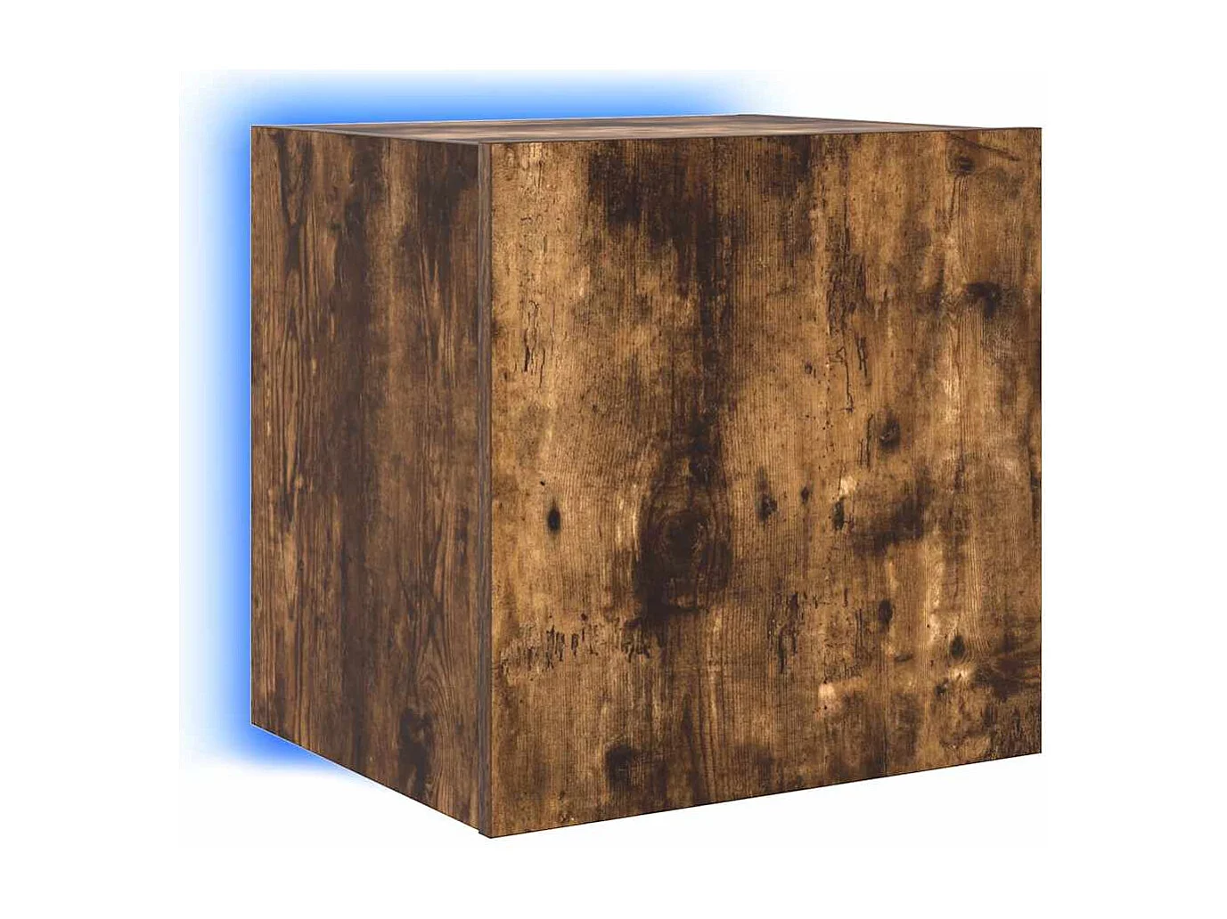 Berkfield TV Wall Cabinet with LED Lights Smoked Oak 40.5x35x40 cm