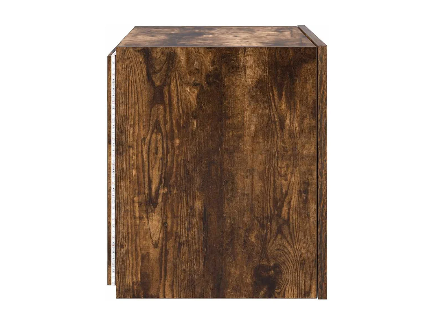 Berkfield TV Wall Cabinet with LED Lights Smoked Oak 40.5x35x40 cm