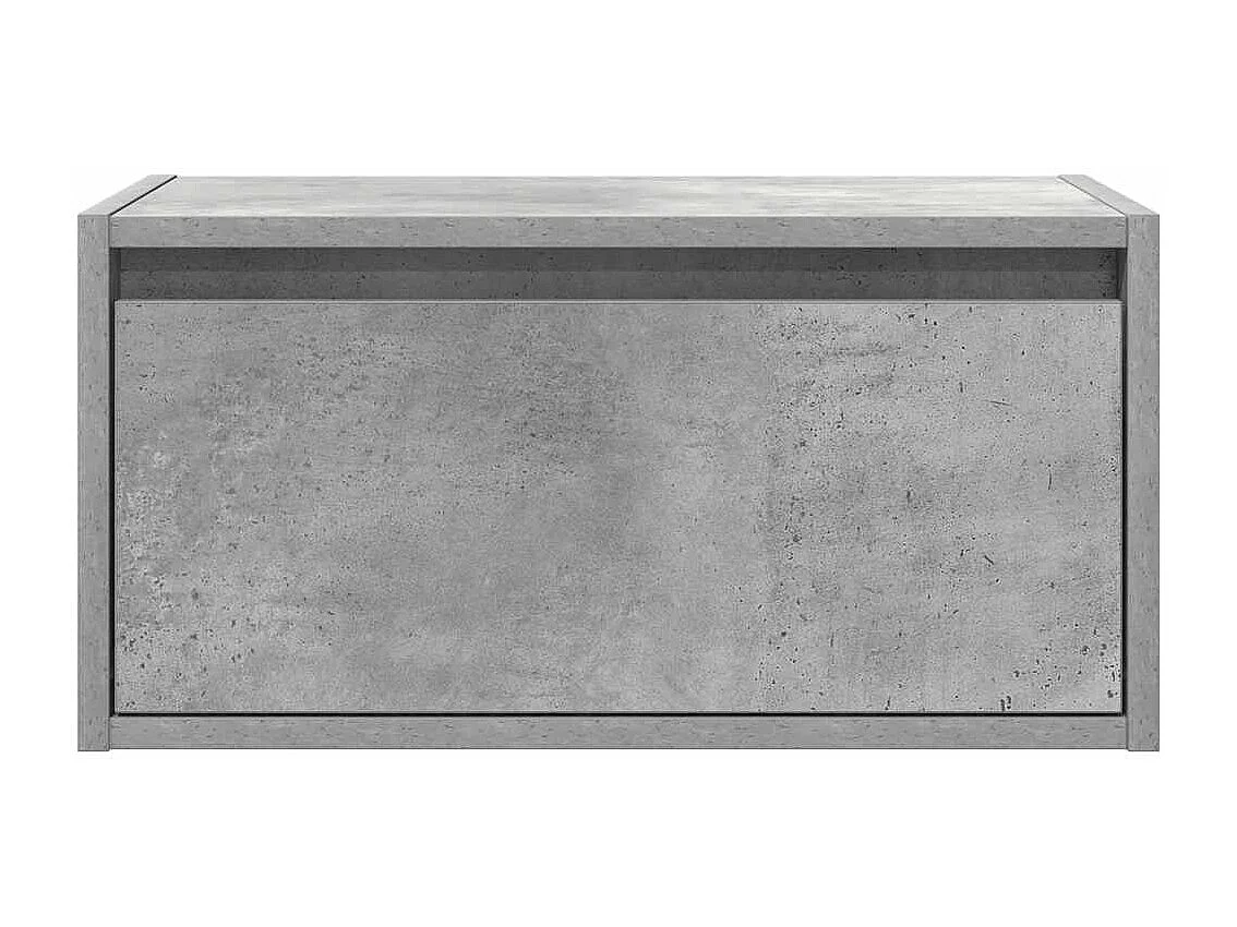 Berkfield Wall-mounted Bedside Cabinet with LED Lights Concrete Grey