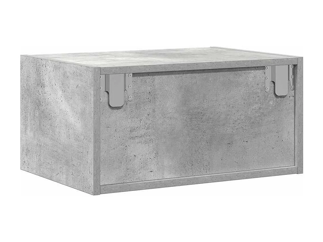 Berkfield Wall-mounted Bedside Cabinet with LED Lights Concrete Grey