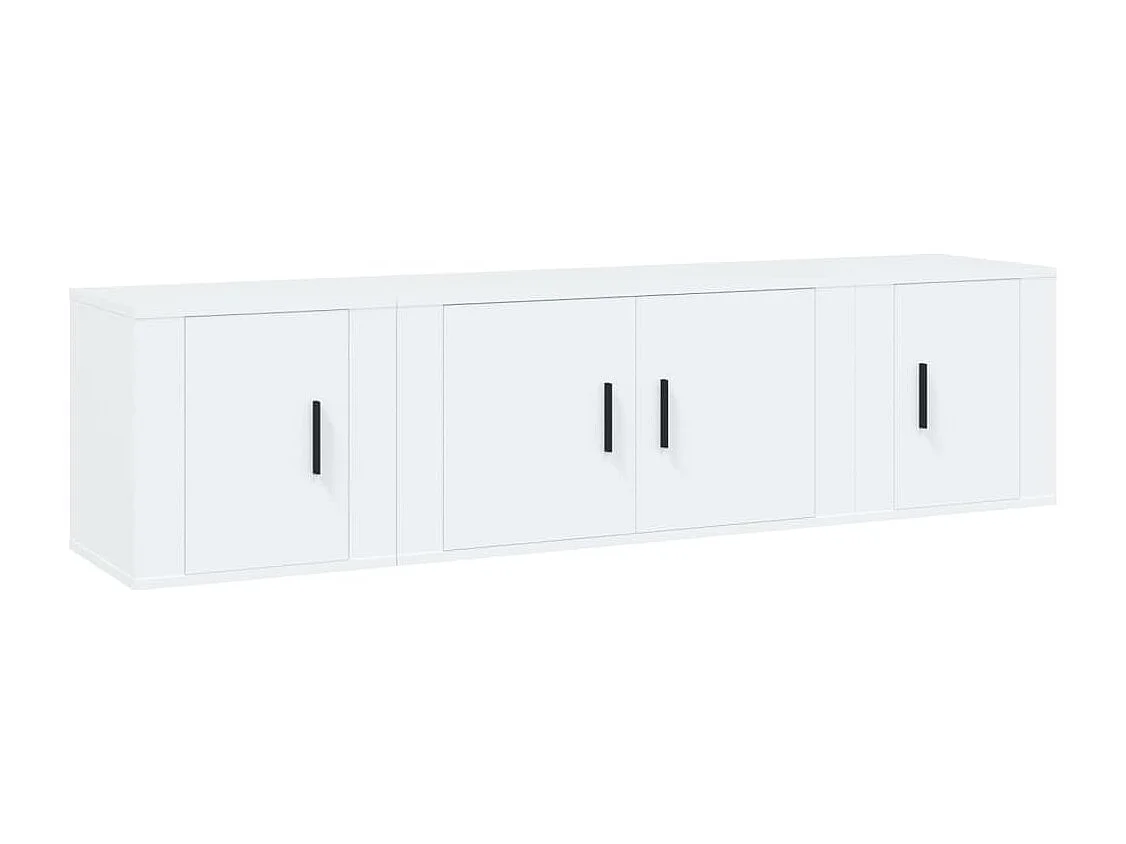 Berkfield 3 Piece TV Cabinet Set White Engineered Wood