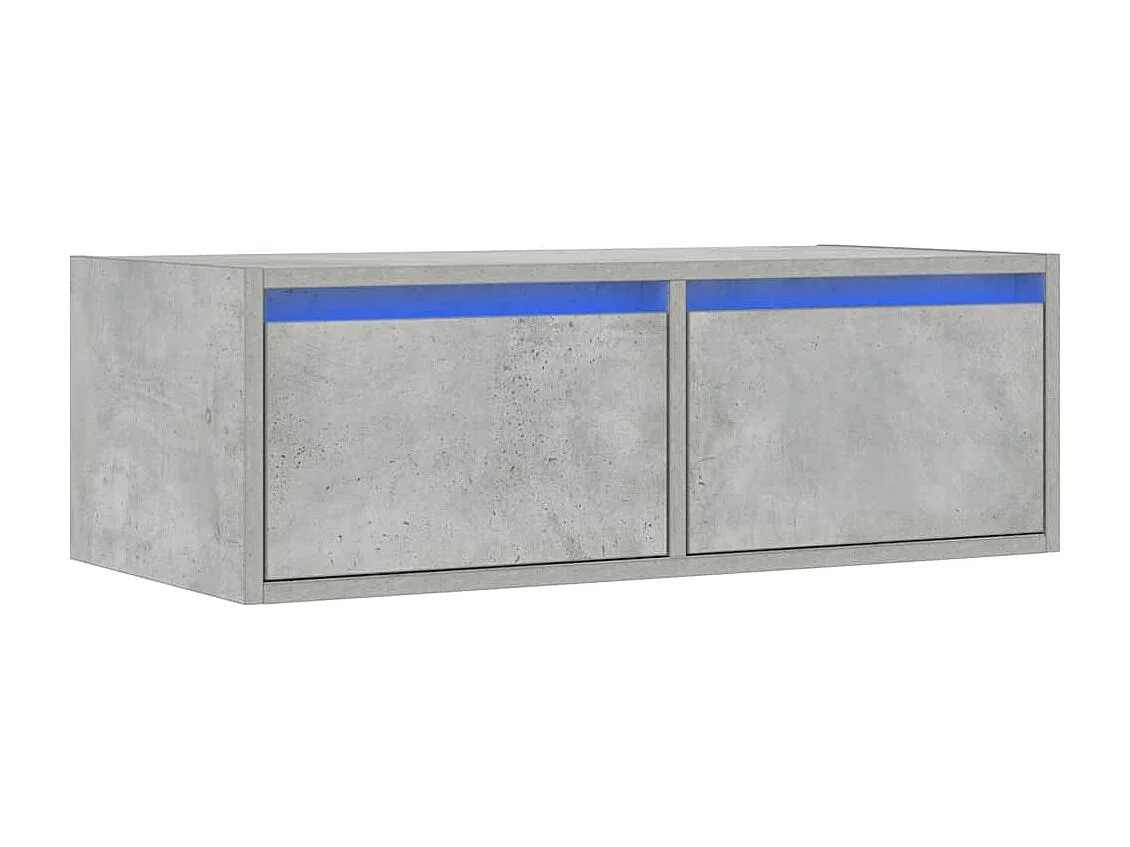 Berkfield TV Cabinet with LED Lights Concrete Grey 75x35.5x25 cm