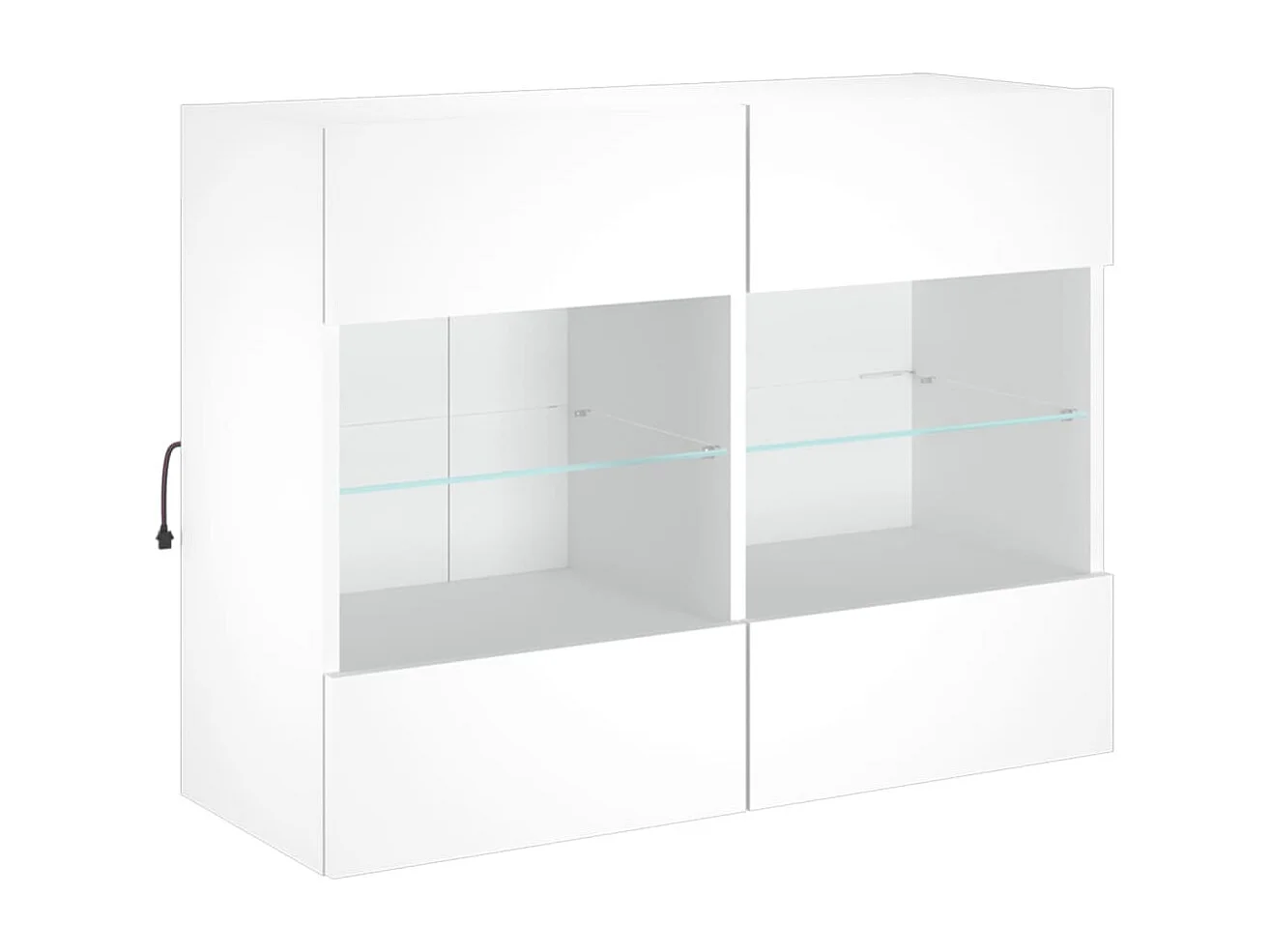 Berkfield TV Wall Cabinet with LED Lights White 78.5x30x60.5 cm