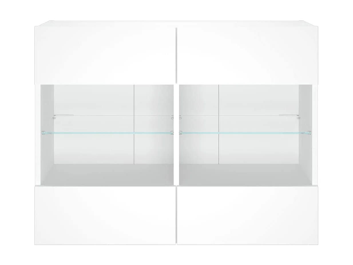 Berkfield TV Wall Cabinet with LED Lights White 78.5x30x60.5 cm