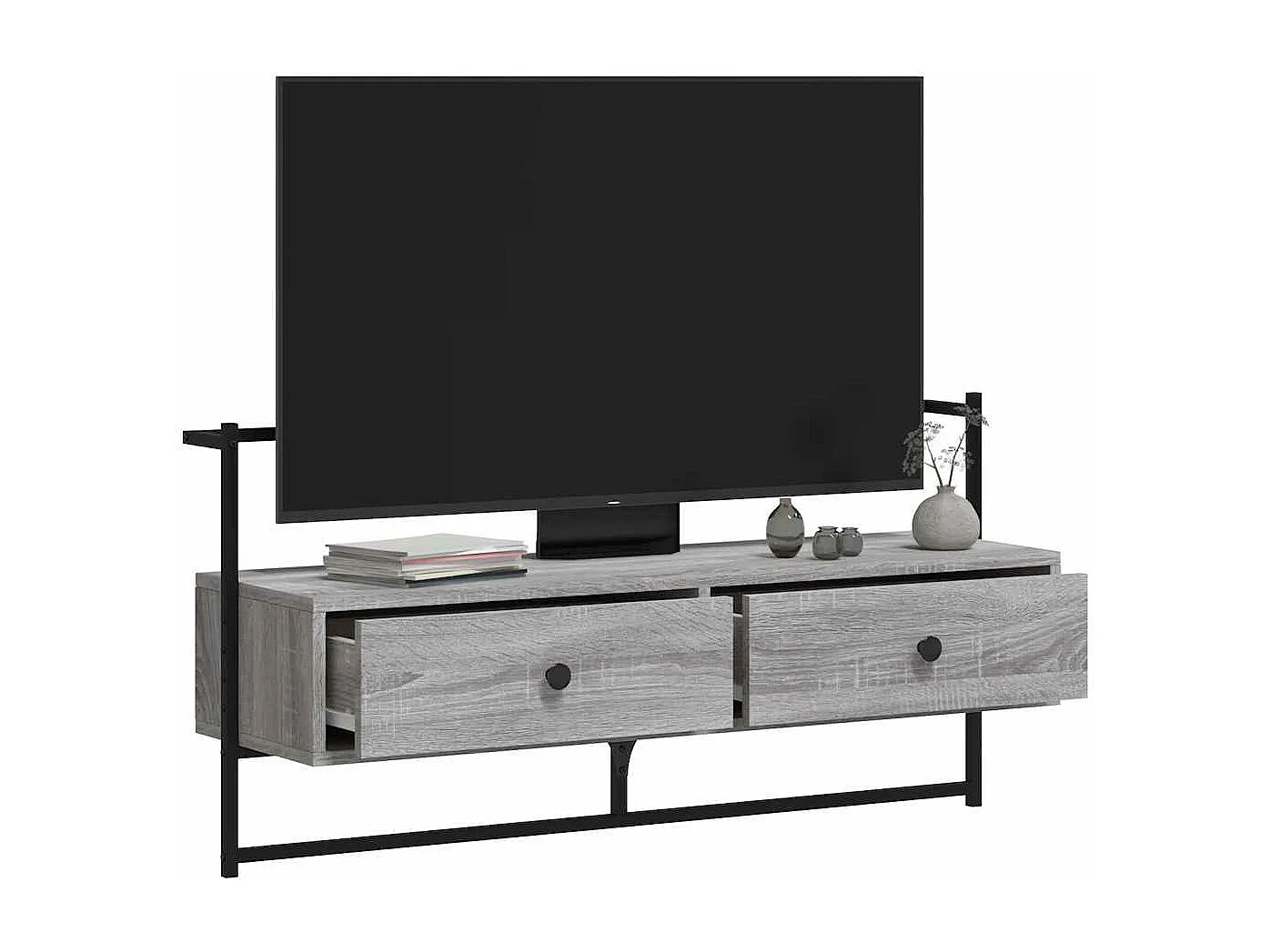 Berkfield TV Cabinet Wall-mounted Grey Sonoma 100.5x30x51 cm Engineered Wood