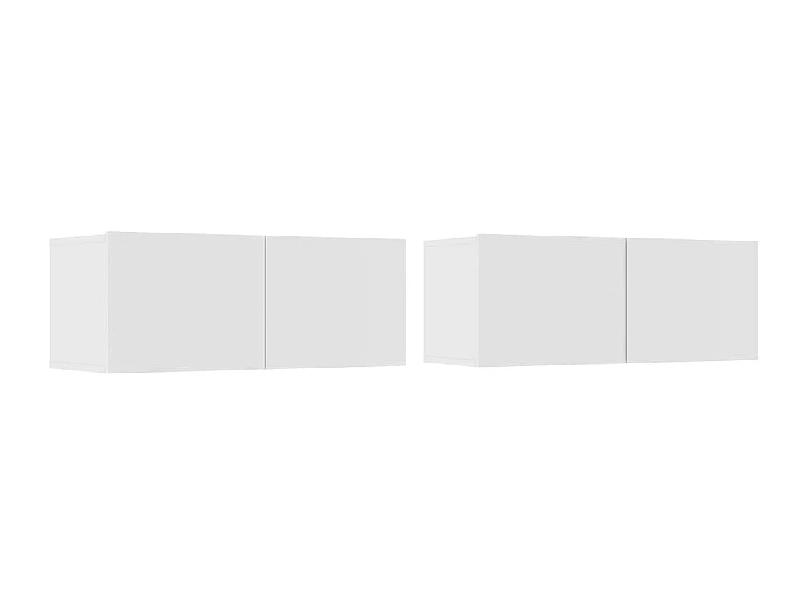 Berkfield 4 Piece TV Cabinet Set White Engineered Wood