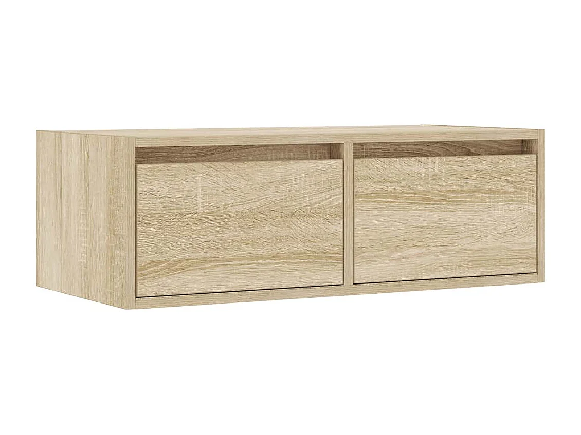 Berkfield TV Cabinet with LED Lights Sonoma Oak 75x35.5x25 cm