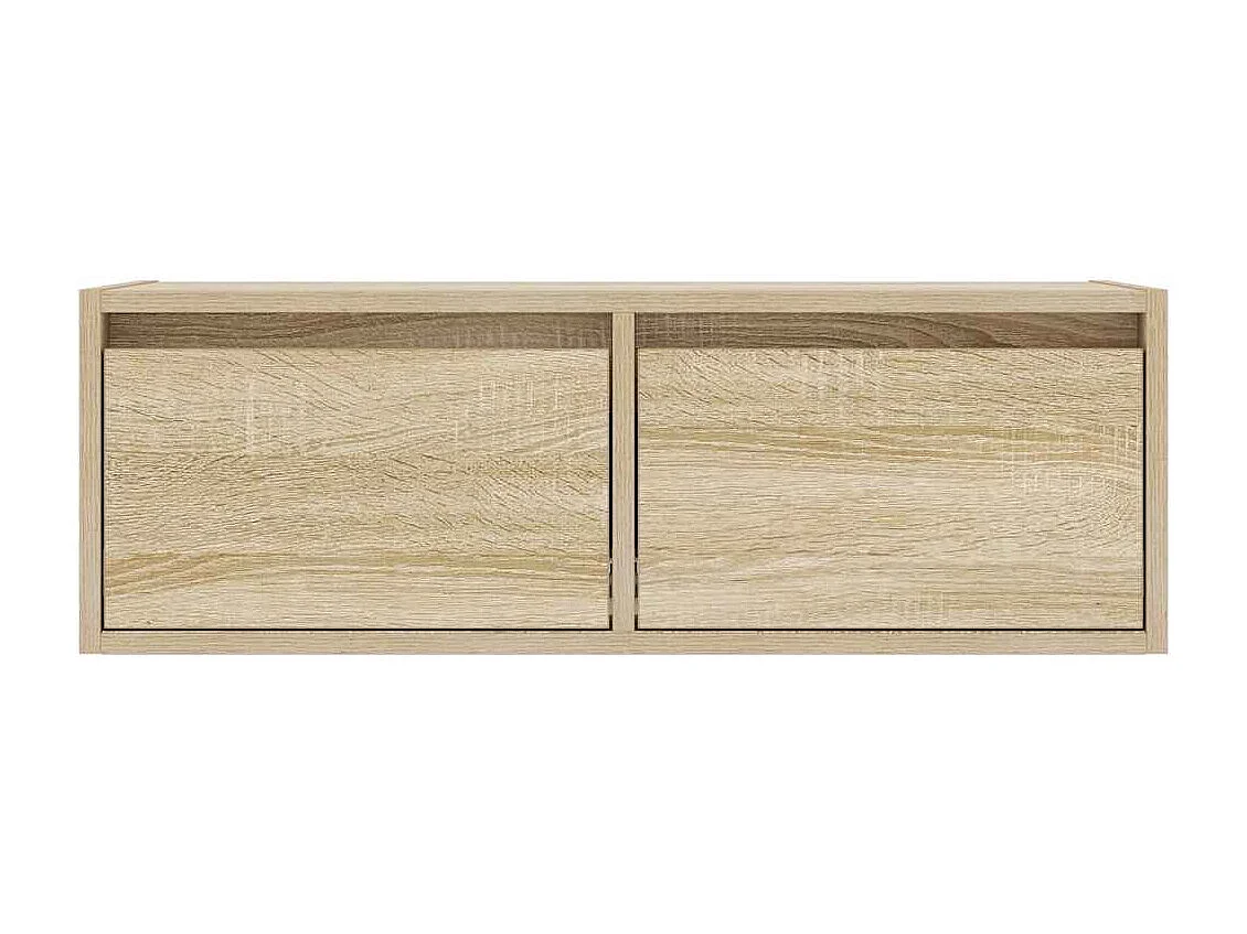Berkfield TV Cabinet with LED Lights Sonoma Oak 75x35.5x25 cm
