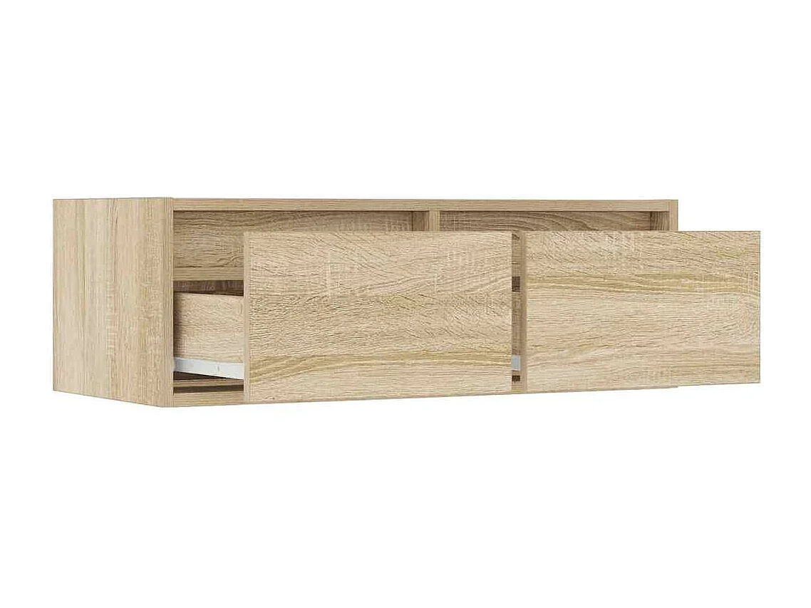 Berkfield TV Cabinet with LED Lights Sonoma Oak 75x35.5x25 cm