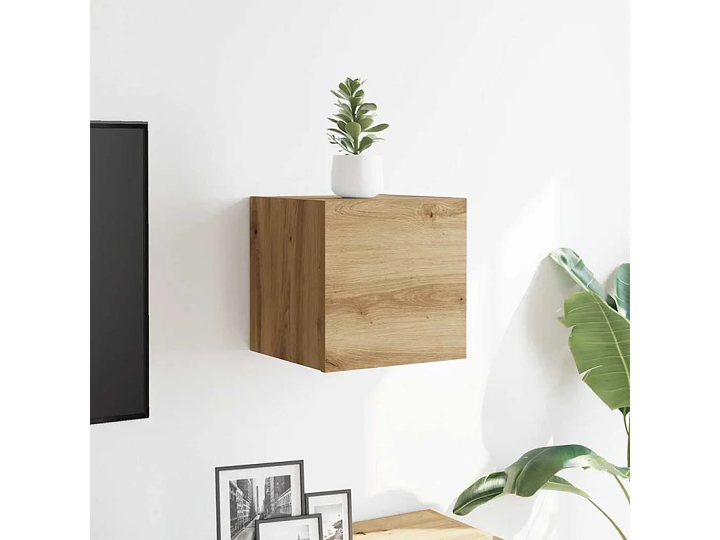 Berkfield Wall Mounted TV Cabinet Artisan Oak 30.5x30x30 cm