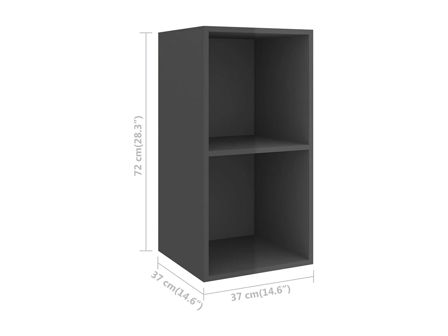 Berkfield Wall-mounted TV Cabinets 4 pcs High Gloss Grey Engineered Wood