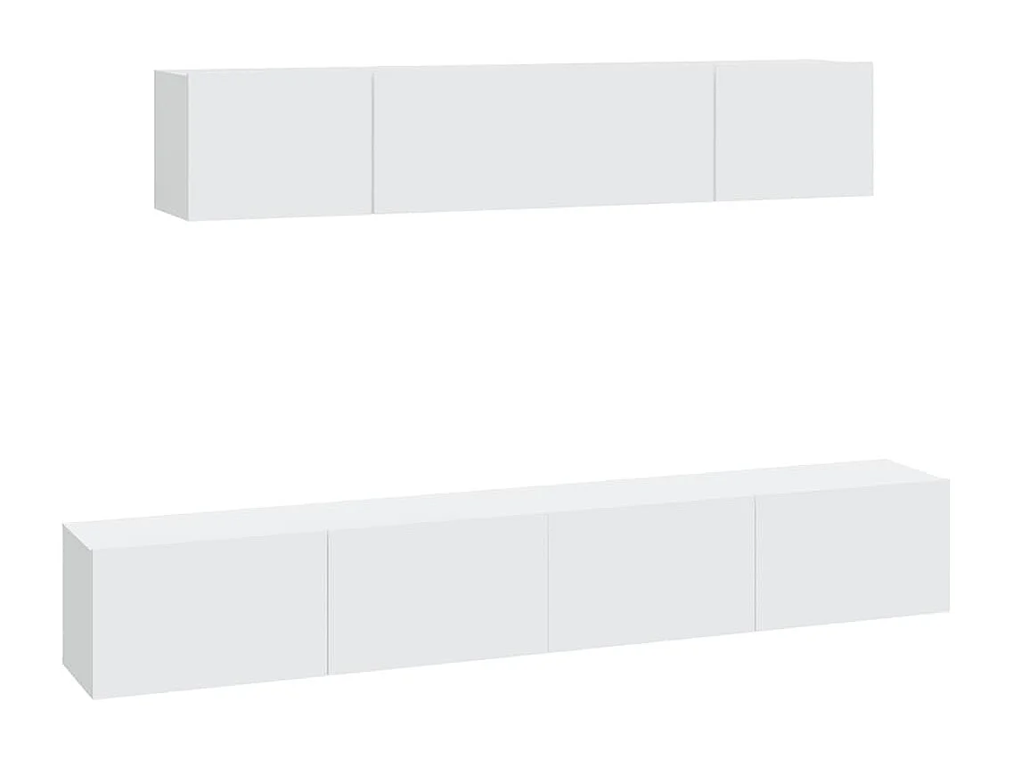 Berkfield 4 Piece TV Cabinet Set White Engineered Wood