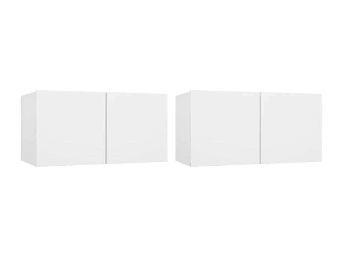 Berkfield 4 Piece TV Cabinet Set White Engineered Wood
