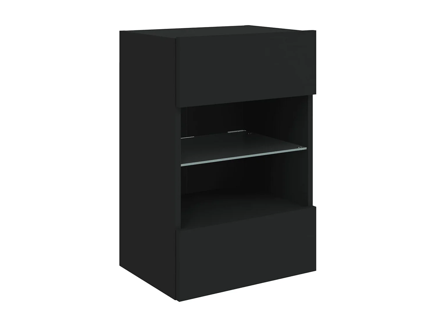 Berkfield TV Wall Cabinet with LED Lights Black 40x30x60.5 cm