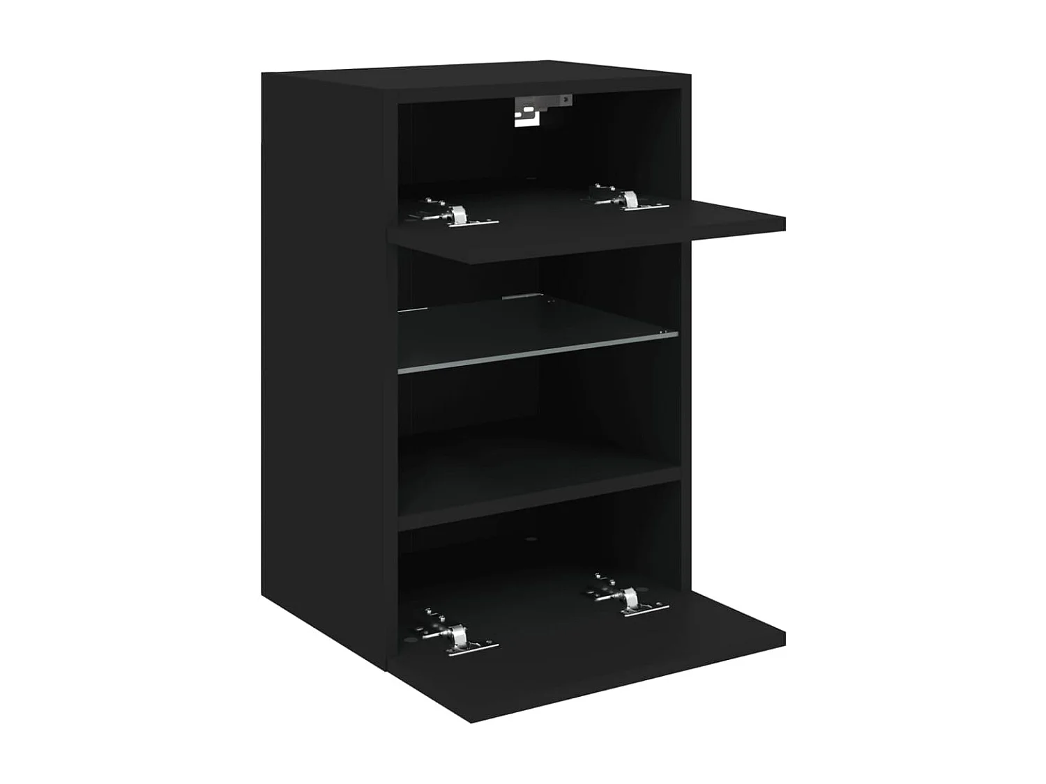 Berkfield TV Wall Cabinet with LED Lights Black 40x30x60.5 cm