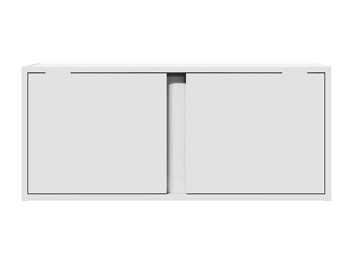Berkfield TV Wall Cabinet with LED Lights White 80x31x35 cm