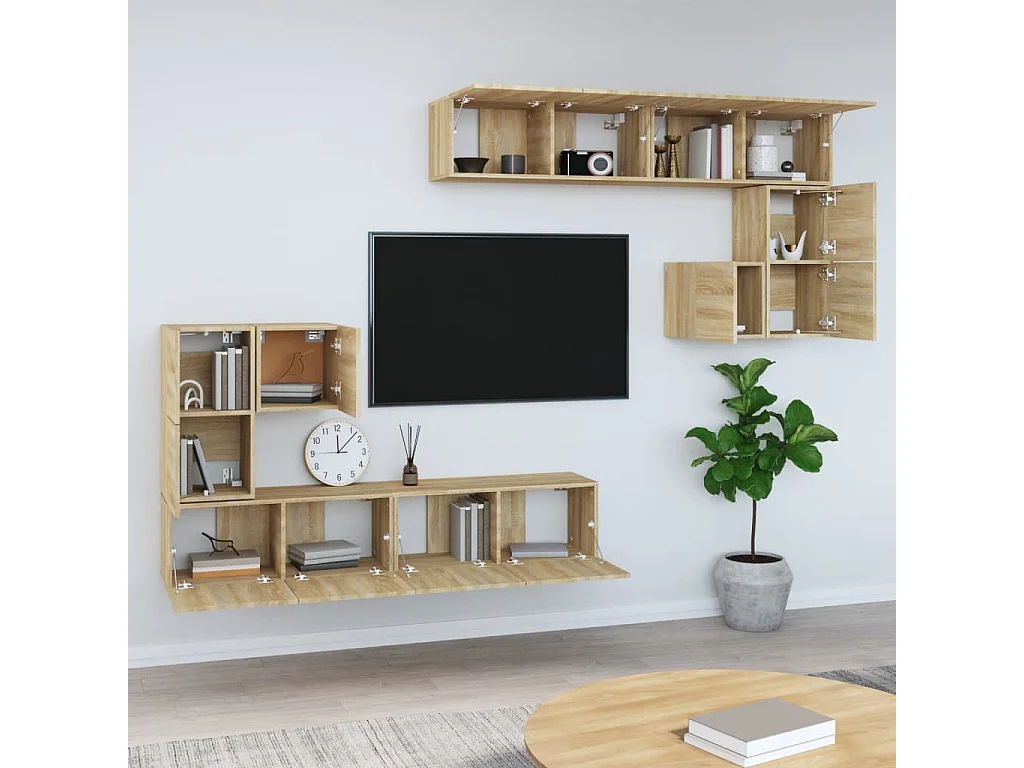 Berkfield Wall-mounted TV Cabinet Sonoma Oak Engineered Wood