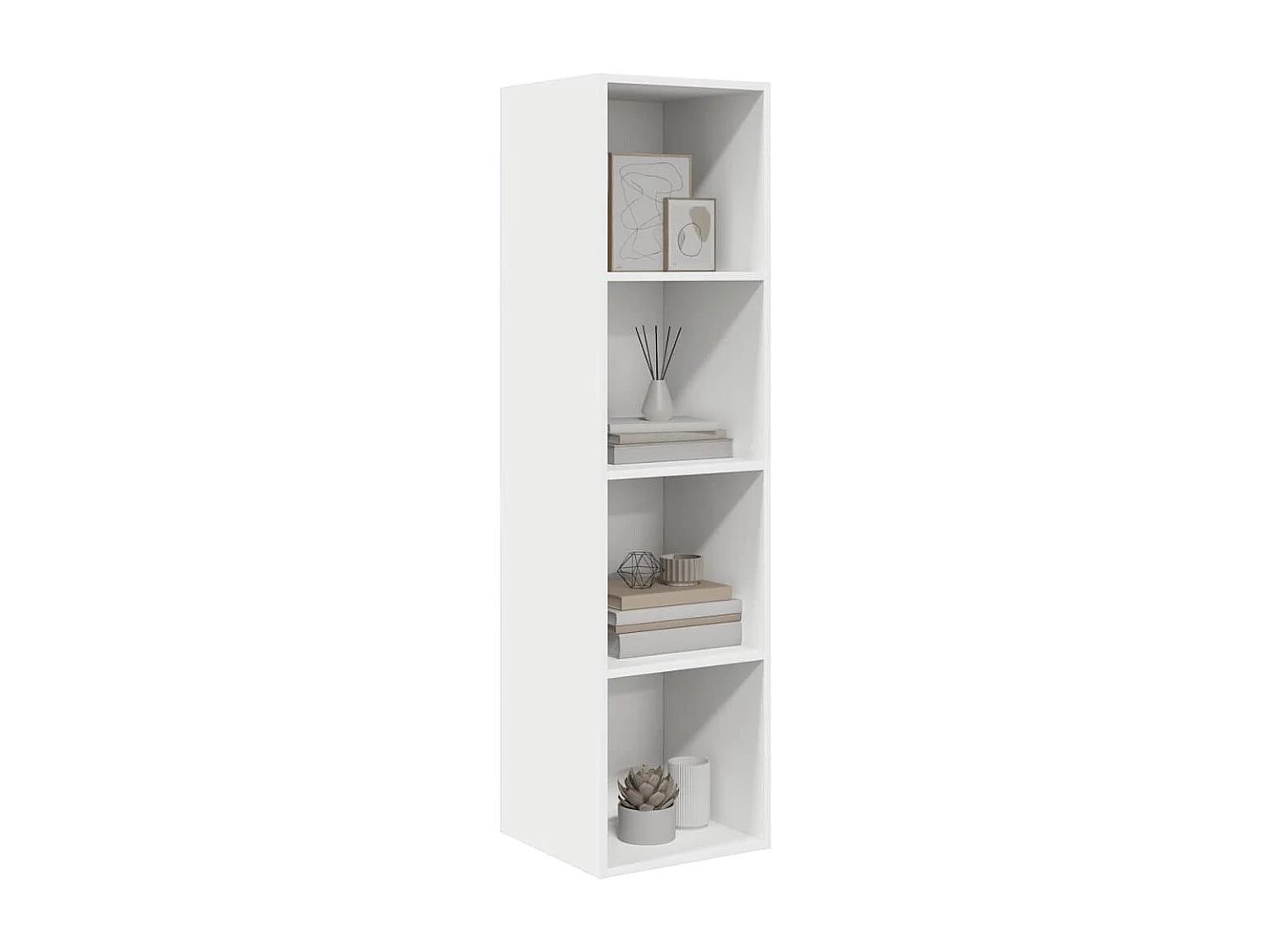 Berkfield Wall-mounted TV Cabinet White 37x37x142.5 cm Engineered Wood