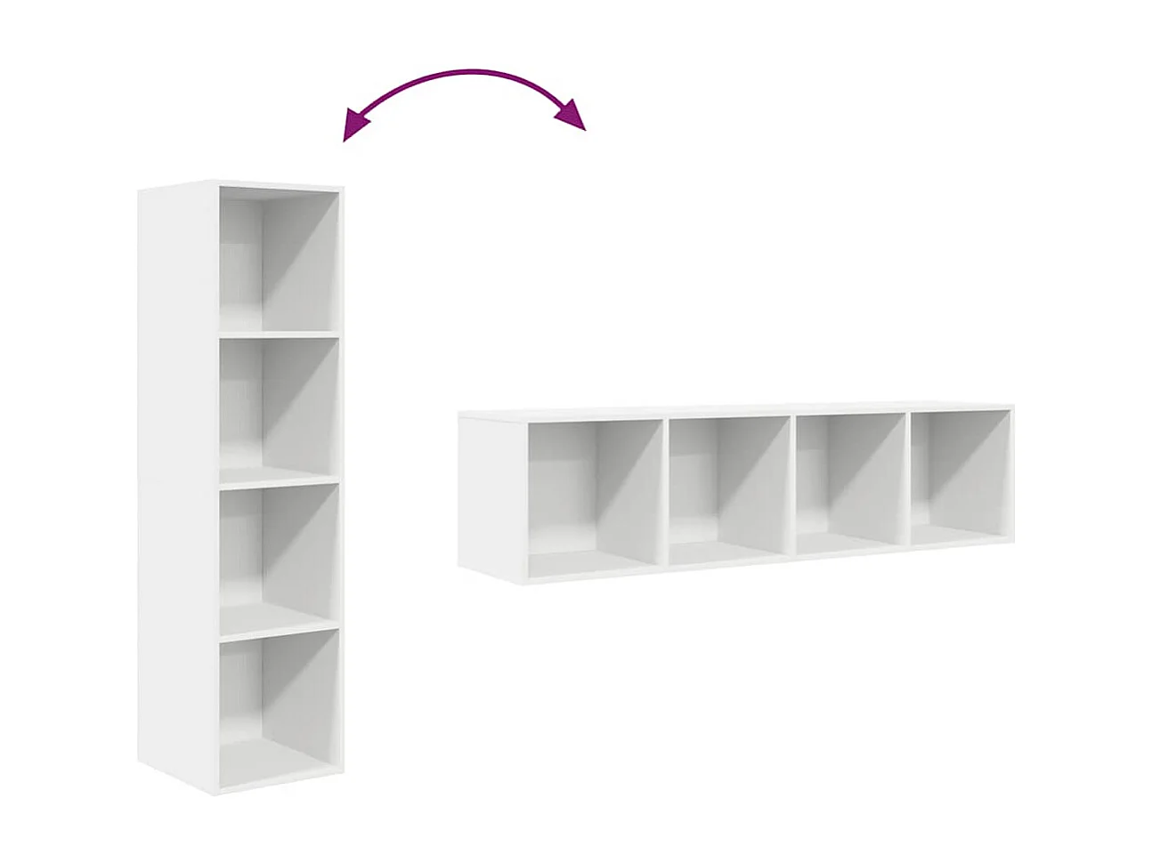 Berkfield Wall-mounted TV Cabinet White 37x37x142.5 cm Engineered Wood