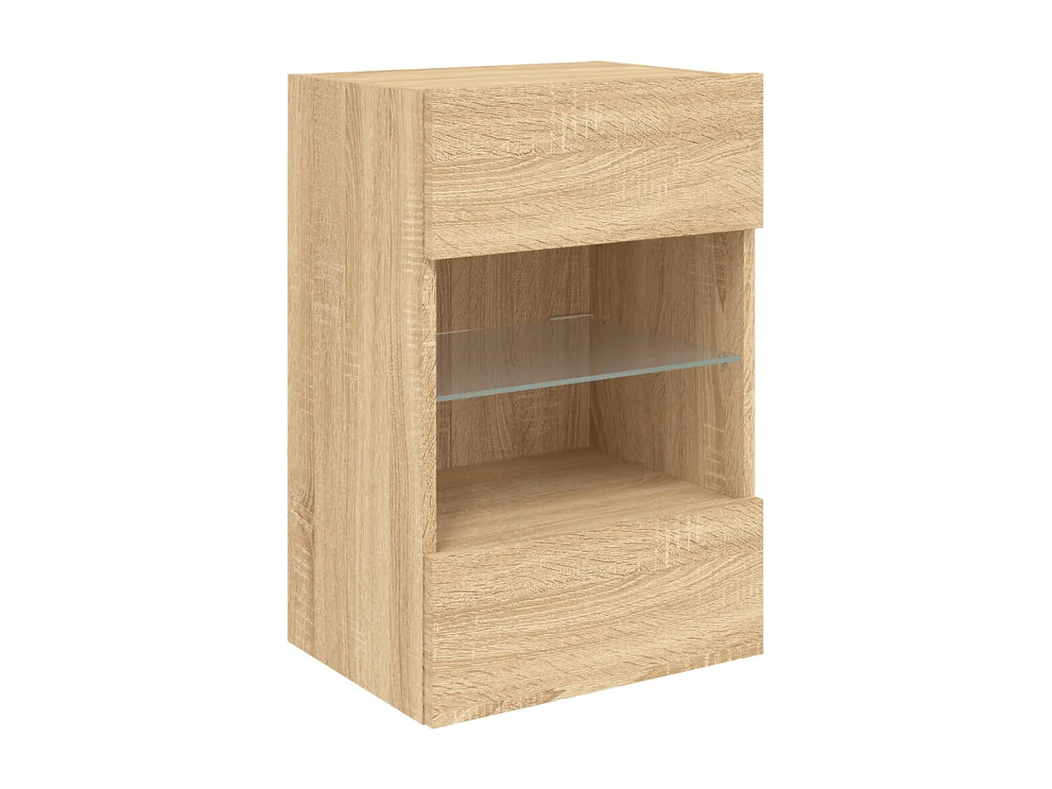 Berkfield TV Wall Cabinet with LED Lights Sonoma Oak 40x30x60.5 cm