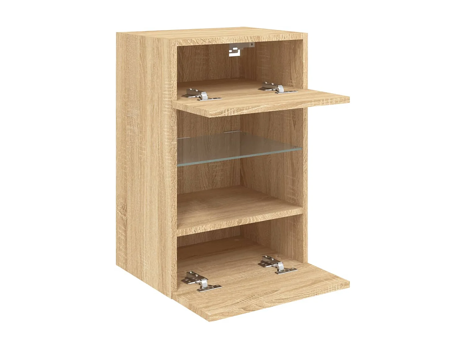 Berkfield TV Wall Cabinet with LED Lights Sonoma Oak 40x30x60.5 cm