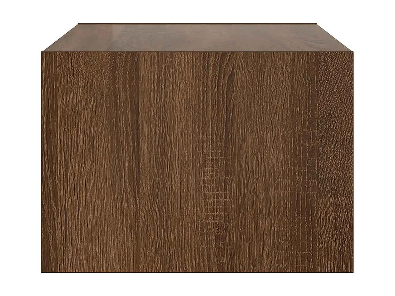 Berkfield TV Cabinet with LED Lights Brown Oak 75x35.5x25 cm