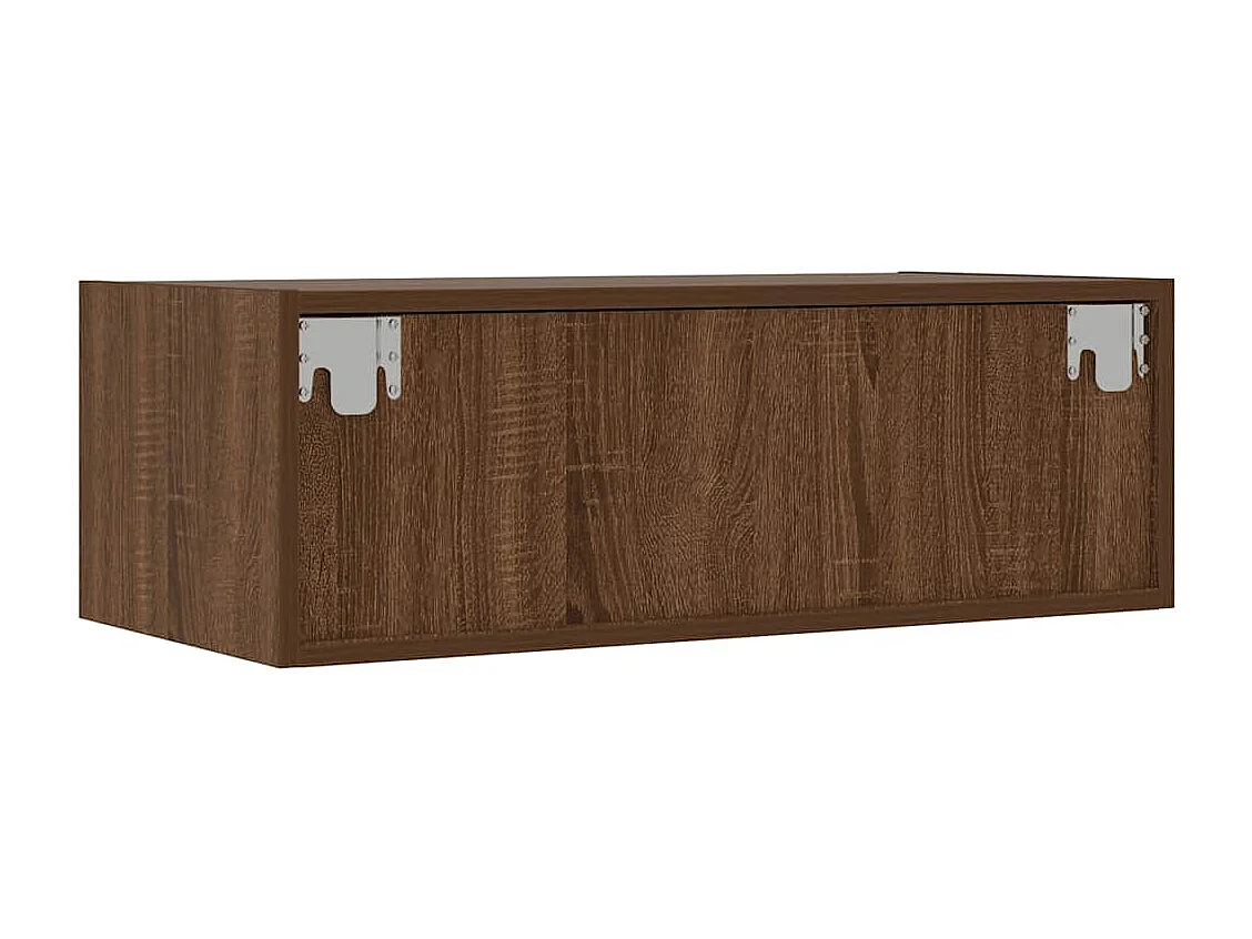 Berkfield TV Cabinet with LED Lights Brown Oak 75x35.5x25 cm