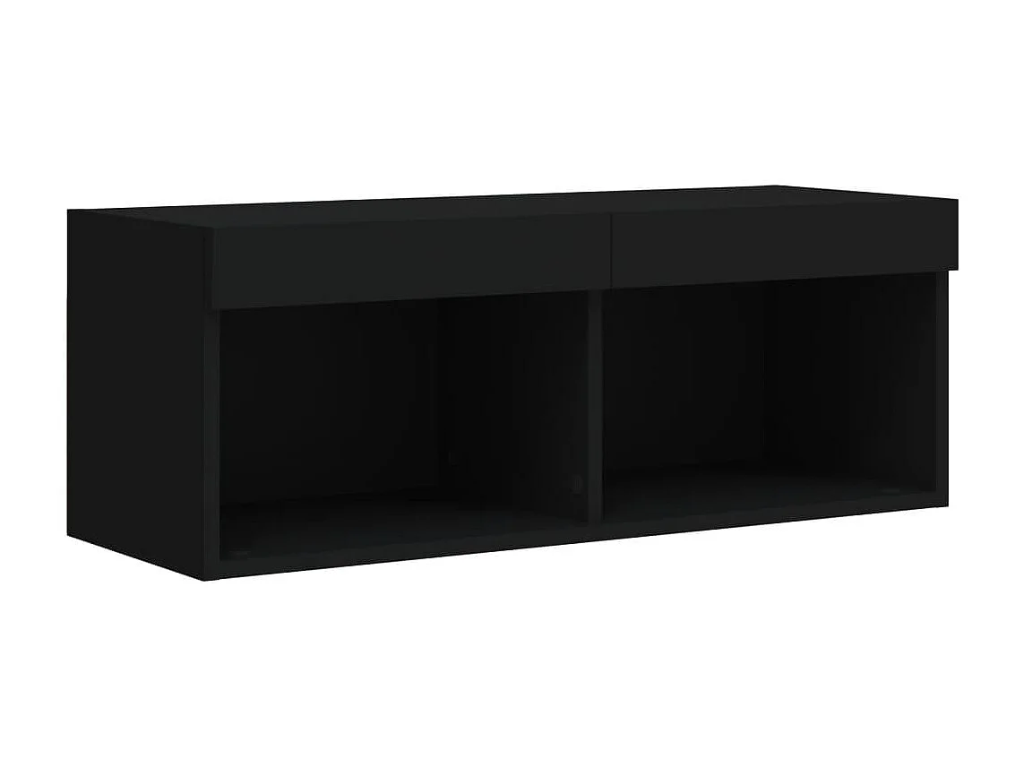 Berkfield TV Cabinet with LED Lights Black 80x30x30 cm