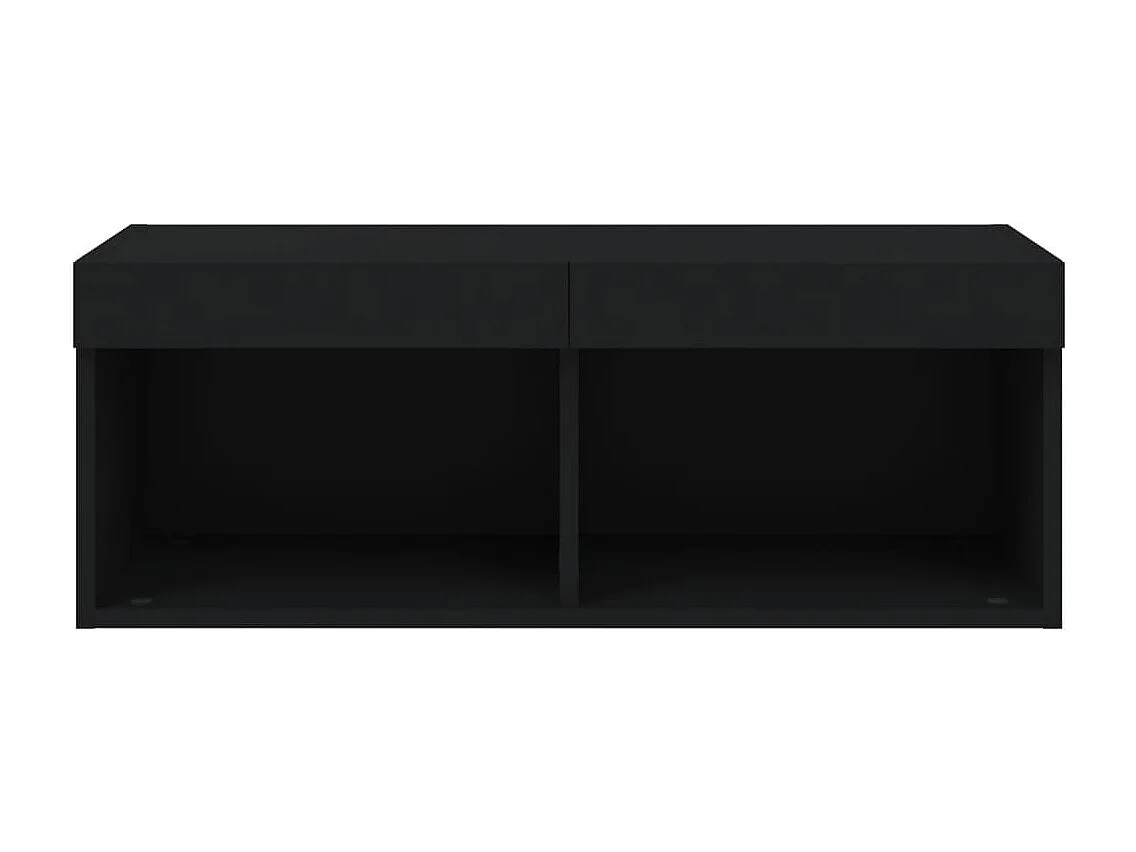 Berkfield TV Cabinet with LED Lights Black 80x30x30 cm