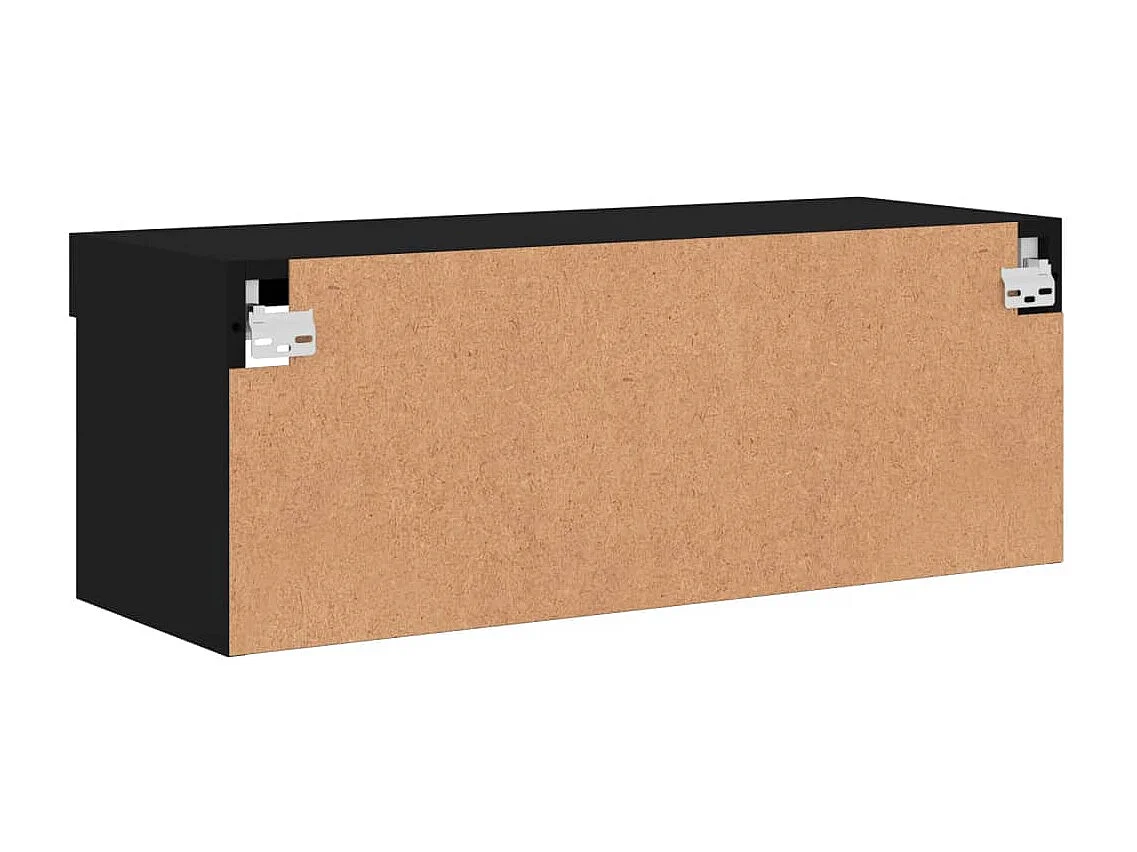 Berkfield TV Cabinet with LED Lights Black 80x30x30 cm