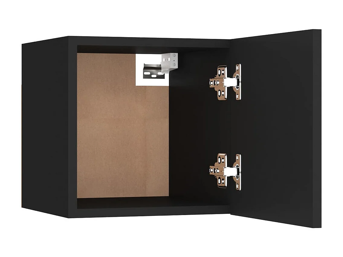 Berkfield 6 Piece TV Cabinet Set Black Engineered Wood